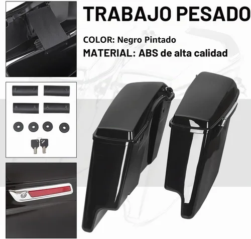 Vista 5 de ECOTRIC - Alforjas rígidas extendidas de 5 pulgadas para maletero, compatibles con todos los modelos Harley Davidson Road King Glide Softail Touring