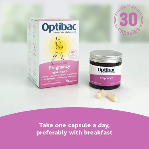 Vista 5 de Optibac Probiotics Embarazo - Probiótico vegano para mujeres embarazadas y lactantes para apoyar la salud intestinal, inmune y vaginal, 12 mil