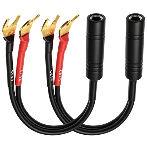 Vista 8 de CNCESS Adaptador de altavoz de horquilla de pala a 1/4 TS, 12 AWG, paquete
