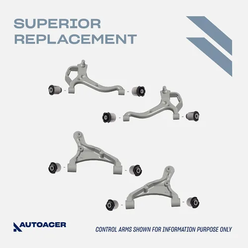 Vista 5 de AUTOACER Kit de suspensión delantera 8 piezas: - Kit de bujes para brazo de control delantero superior e inferior izquierdo + derecho - Para LR3