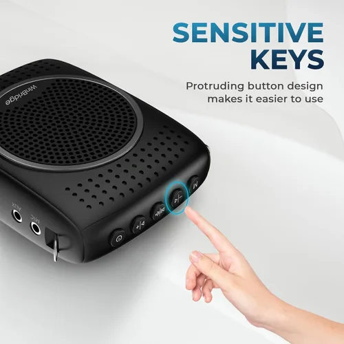 Vista 5 de Juego de micrófono y altavoz de amplificador de voz ultra portátil S309 Mini Speaker with 2 Microphones, Rechargeable Amp with Lavalier/Headset