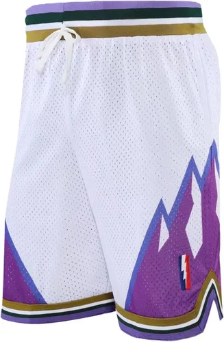 Vista 3 de BOOMLEMON Pantalones cortos de baloncesto para hombre, pantalones cortos de entrenamiento de gimnasio, pantalones cortos deportivos de malla
