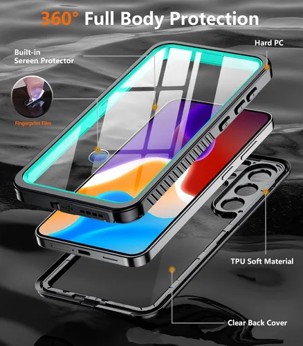 Vista 78 de Temdan - Funda impermeable diseñada para iPhone 12, protector de pantalla y cámara integrado IP68 bajo el agua, cuerpo completo, a prueba de caídas