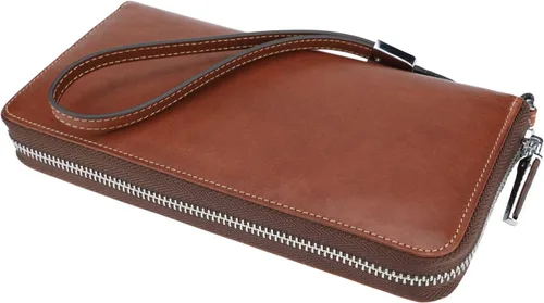 Vista 65 de Lavemi Pequeña cartera compacta para mujer, con bloqueo RFID, de piel auténtica, plegable, con ventanas de identificación