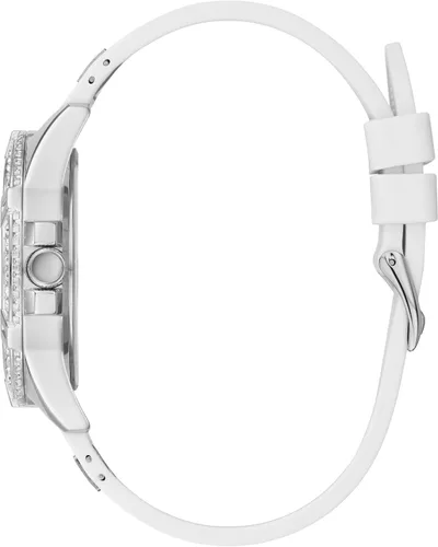 Vista 2 de Guess Frontier - Reloj analógico de cuarzo para mujer con pulsera de silicona W1160L4 Blanco Reloj de cuarzo