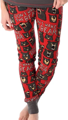 Vista 12 de Lazy One Leggings y camisetas para mujer, pijamas separados, ropa de descanso acogedora para mujer Leggings de pijama para mujer Bear Hug Rosa-Rojo