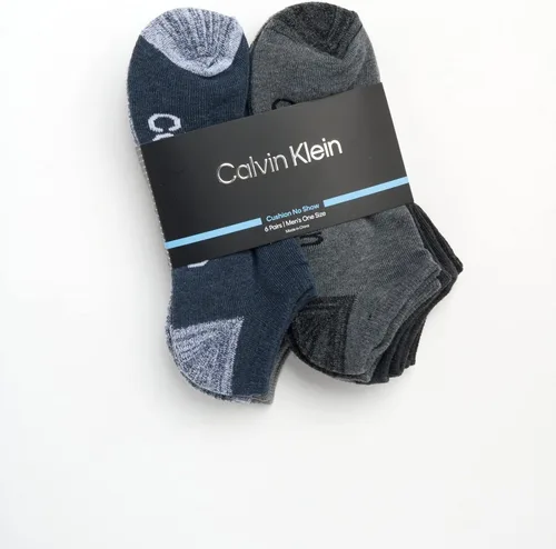 Vista 158 de Calvin Klein Calcetines para hombre, mezcla de algodón, acolchados, sin talla, forro de calcetines atléticos (6 unidades)
