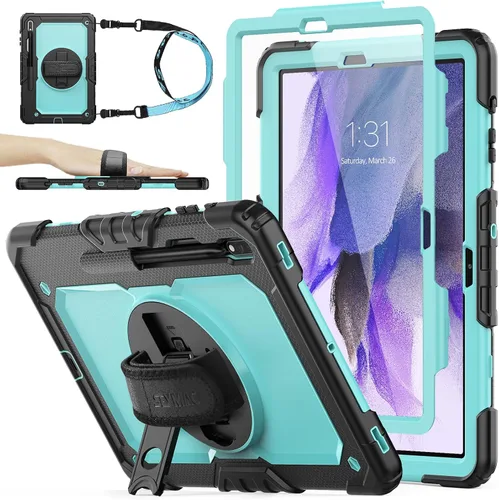Vista 11 de SEYMAC stock Funda para Samsung Galaxy Tab S7 FE / S8 Plus 5G Funda de 12.4 pulgadas con protector de pantalla portalápices