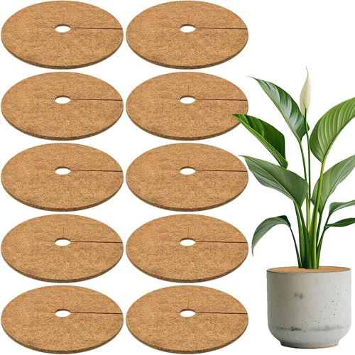 Vista 15 de ZeeDix Pack de 10 anillos de mantillo de fibra de coco, anillo de mantillo de coco coir de 6 pulgadas, protector de árbol 100% natural, anillo
