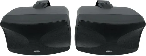 Vista 2 de Rockville WET-44 PRO Altavoces duales de montaje en pared de 4 pulgadas y 70 V, negro, giratorio de 4 vías, IPX55 para interiores y exteriores