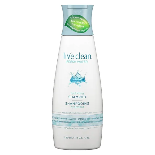 Vista 2 de Live Clean Champú hidratante de agua dulce (paquete de 2) con extracto de hoja de romero, vitamina E y extracto de lavanda, 12 onzas líquidas cada