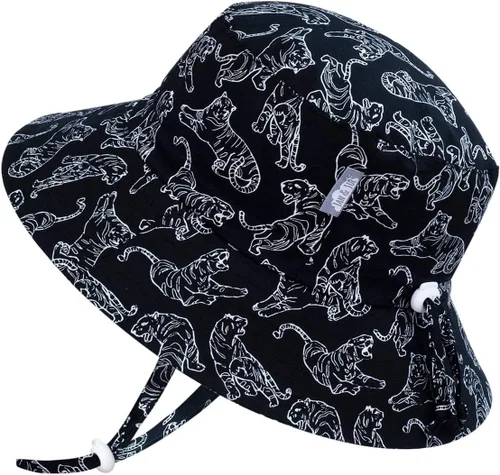 Vista 27 de JAN & JUL - Gorro de sol con capucha de algodón Grow-with-Me para bebés y niños Verde militar