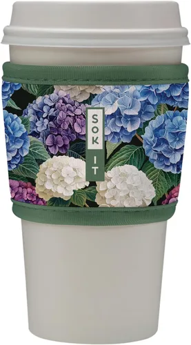 Vista 135 de Sok It HotSok Coffee & Tea - Funda de neopreno con aislamiento reutilizable (floral abstracto)