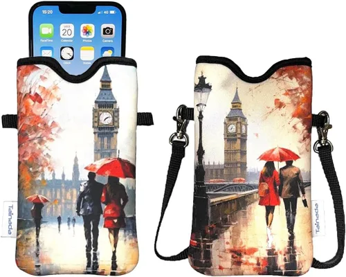 Vista 109 de Tainada Funda Estuche Bolsa de Neopreno para Teléfono para Hombres y Mujeres con Correa Cruzada/Cordón para el Cuello para iPhone 17/16/15 Pro Max