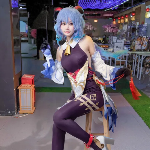 Vista 2 de Genshin Impact Cosplay Jacquard Upgrade Ver Ganyu Aether Zhongli Kaveh Cosplay