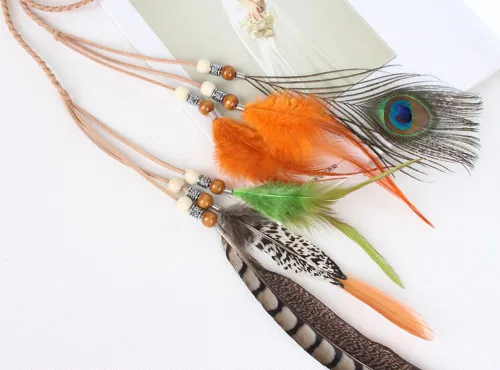Vista 6 de Suoirblss Indian Romany Hippie Tocado Boho Chic Plumas Banda de pelo hecho a mano