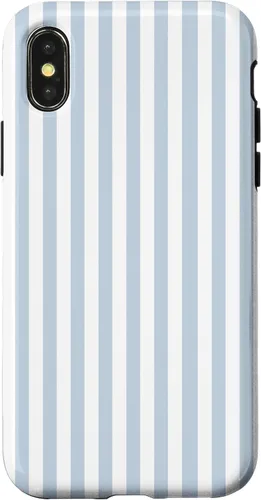 Vista 5 de Funda con patrón geométrico de rayas blancas y azul claro para iPhone 17