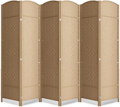 Vista 21 de Divisor de habitación de 4 paneles, pantalla de privacidad plegable de 6 pies, divisor de pared de panel plegable extra ancho con divisor de pared