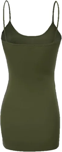 Vista 51 de Emmalise Camisola larga casual básica para mujer, con tirantes ajustables, top en capas