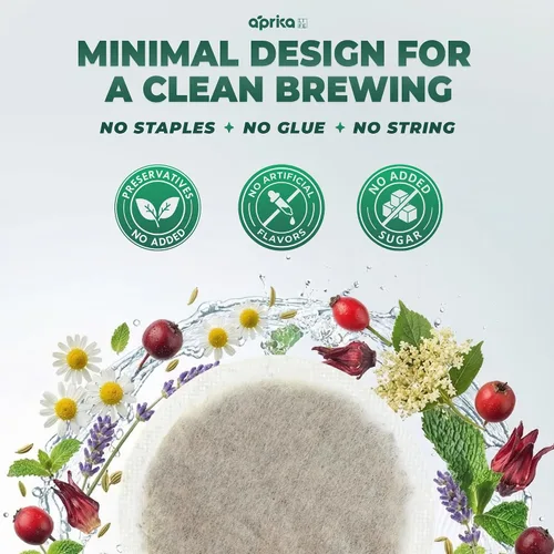 Vista 6 de AprikaLife - Té de hierbas para calmar y relajar con manzanilla, menta y lavanda - 60 bolsas de té. Deliciosa mezcla de hierbas para una experiencia