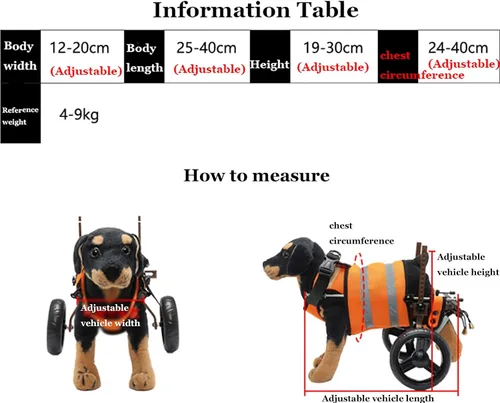 Vista 2 de Dog Wheelchair for Back Legs Adjustable, 2-Wheels Dog Carts with Wheels, Lightweight Pets Back Limb Walking Mobility Aids for Injured, Disabled