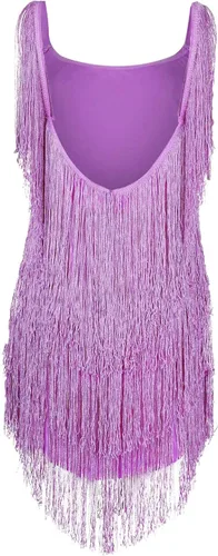Vista 5 de TWGONE Vestido de lentejuelas para mujer, vestido de fiesta con flecos, tirantes delgados, entallado, sexy, para club, noche, fiesta, baile