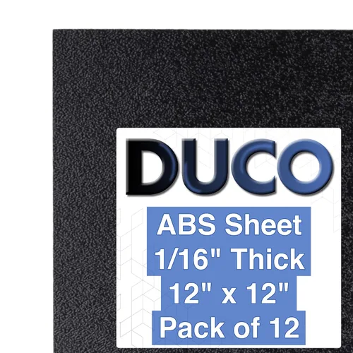 Vista 24 de Duco - Lámina de plástico ABS fabricada en Estados Unidos de 1/16 pulgadas de grosor, 6 x 12 pulgadas, 1 paquete de paneles termoplásticos negros
