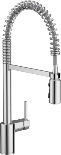 Vista 15 de Moen Align 5923BLS Grifo de cocina desplegable con resorte de una sola manija de acero inoxidable con aerosol desplegable y Power Boost, grifo