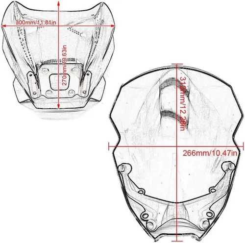 Vista 4 de Compatible con Yamaha MT09 FZ09 SP 2021 2022 2023 Accesorios de motocicleta Parabrisas, protector de parabrisas, visera, deflector