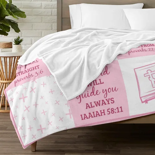 Vista 5 de Artsadd Regalos cristianos para niña, mantas personalizadas con nombre – Am a Child of God – Manta personalizada inspiradora para cumpleaños