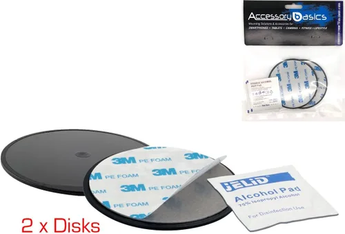 Vista 3 de AccessoryBasics - Lotes de 2 unidades de disco adhesivo de montaje de 2.75 pulgadas (2.756 in) para tablero de instrumentos de coche de barco