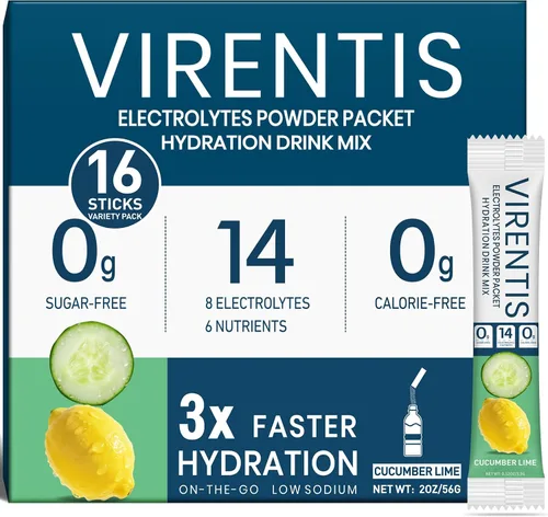 Vista 13 de 16 Sobres de Polvo de Electrolitos Sin Azúcar, Paquetes de Hidratación, Mezcla de Bebida de Electrolitos IV Líquida Diaria para Rehidratación con 8