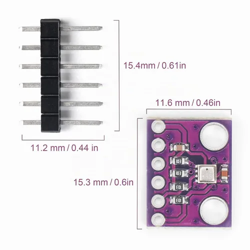 Vista 3 de 2 piezas BME280 módulo de sensor de presión atmosférica temperatura humedad 3.3V Módulo sensor IIC SPI Breakout GY-BME280