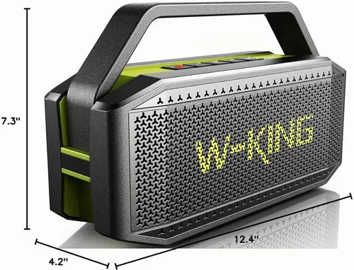 Vista 10 de Altavoz Bluetooth portátil de 100 W (pico) fuerte con graves profundos, altavoces impermeables W-KING IPX6 Bluetooth inalámbrico, radiador pasivo