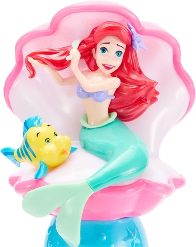 Vista 7 de Disney Store Varita de burbujas con luz y sonido oficial de The Little Mermaid Ariel & Flounder - Juguete LED interactivo, perfecto para niños