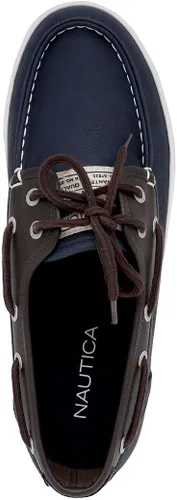 Vista 4 de Nautica Zapato náutico con cordones para hombre, mocasín casual con dos ojales, zapatilla de deporte de moda - Galera