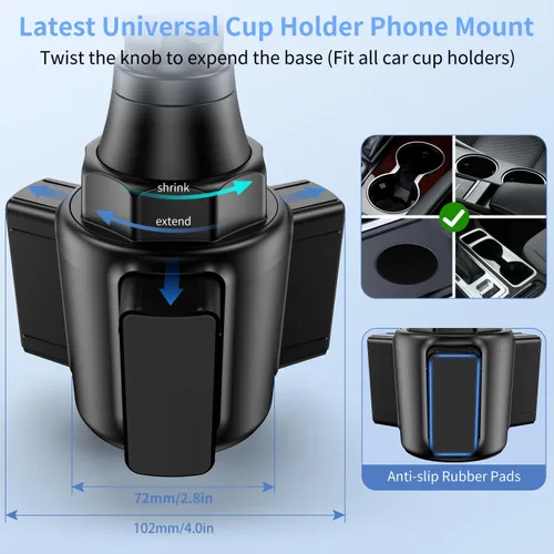 Vista 8 de bokilino Soporte de Teléfono de Copa para Automóvil, [Versión Mejorada] Soporte Universal de Copa para Teléfono con Cuello Largo y Ajustable
