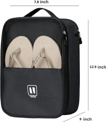 Vista 2 de Bolsas para viajes, paquete de 2, bolsa grande para zapatos con capacidad para 3 pares de zapatos para viajes, bolsa portátil para zapatos y bolsa