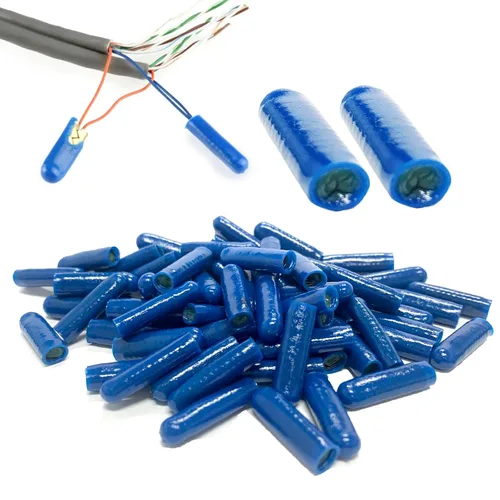 Vista 9 de 100 piezas de conectores B azules con relleno de silicona tipo gel húmedo para cables de alarma telefónica, conectores tipo B, empalmes de tipo