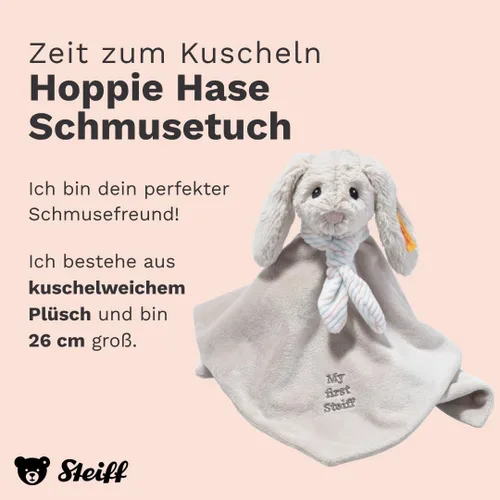 Vista 2 de Steiff Hoppie Rabbit Comforter, gris claro
