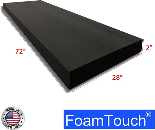 Vista 2 de FoamTouch Colchón litera de 2 pulgadas de alto x 28 pulgadas de ancho x 72 pulgadas de largo (solo espuma), carbón, sin funda