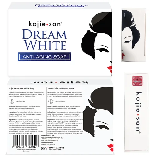 Vista 5 de Kojie San DreamWhite Soap - Jabón de ácido kójico iluminador de la piel y antienvejecimiento que reduce la inflamación, gérmenes hiperpigmentación