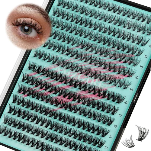 Vista 14 de Kit de Extensión de Pestañas, Kit de Racimos de Pestañas DIY 168Pcs con Pegamento de Unión y Sello Impermeable, Removedor de Pestañas para Kit
