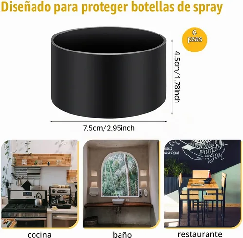 Vista 2 de Zubebe 6 fundas de silicona para botella de spray de vidrio, bota inferior