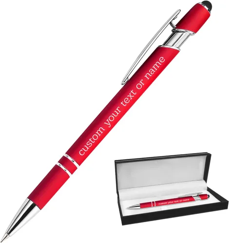 Vista 40 de Bolígrafos personalizados con nombre a granel, juego de bolígrafos personalizados, lápiz capacitivo grabado, logotipo, texto, regalo para negocios