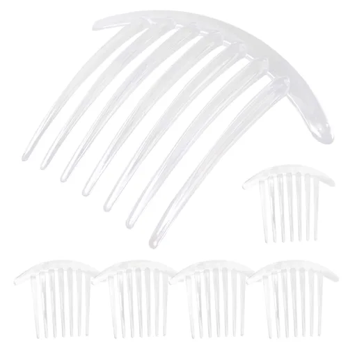 Vista 9 de Honbay 6 peines de plástico con 7 dientes, accesorios para mujeres y niñas (4 pulgadas)