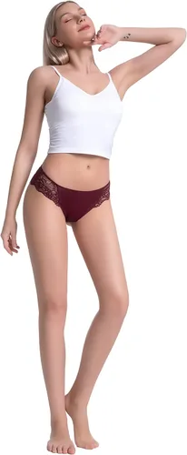 Vista 4 de Flonica Bragas de encaje para mujer tangas sexy para mujer ropa interior sin costuras paquete de 6