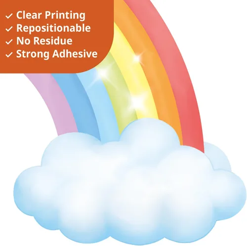 Vista 5 de DECOWALL Rainbow Sun Nubes Estrellas Pared Pegatinas Calcomanías Nursery