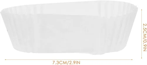 Vista 2 de Vasos de papel ovalados para tartas, 1000 unidades, 2.87 x 1.37 x 0.98 pulgadas, a prueba de grasa, desechables, forros ovalados para magdalenas