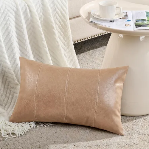 Vista 16 de Fancy Homi - Paquete de 2 fundas de almohada decorativas negras estilo boho de cuero sintético de 16 x 16 pulgadas para sala de estar, sofá, cama